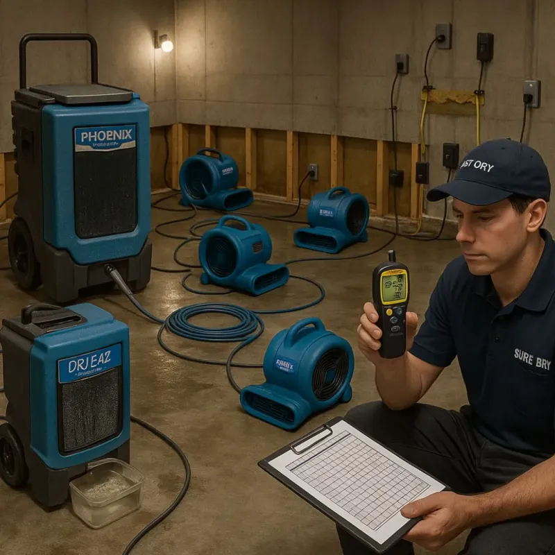 Structural Drying and Dehumidification process in Perryville, AR